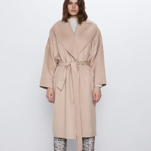 shawl collar coat zara